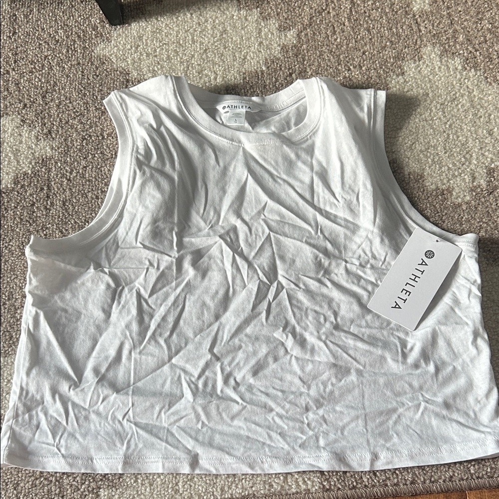Athleta Classic White Muscle Tee